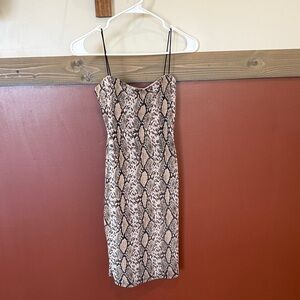 Windsor Strapless Snake Print Dress - Black and Cream